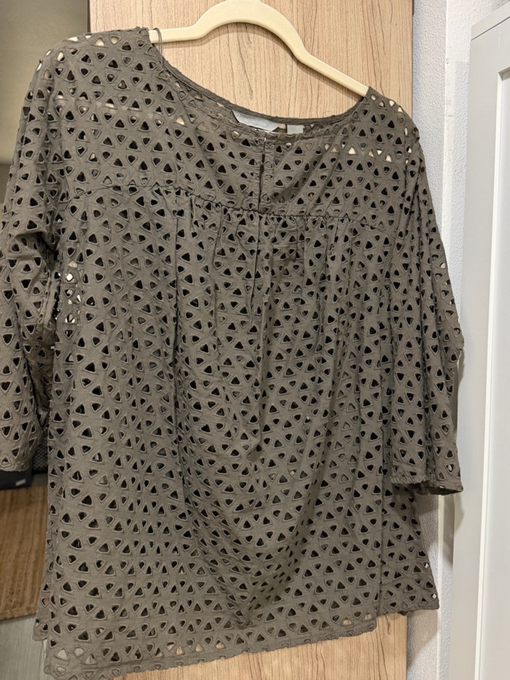 Liz‎ Claiborne Eyelet Lace Peasant Top Size L